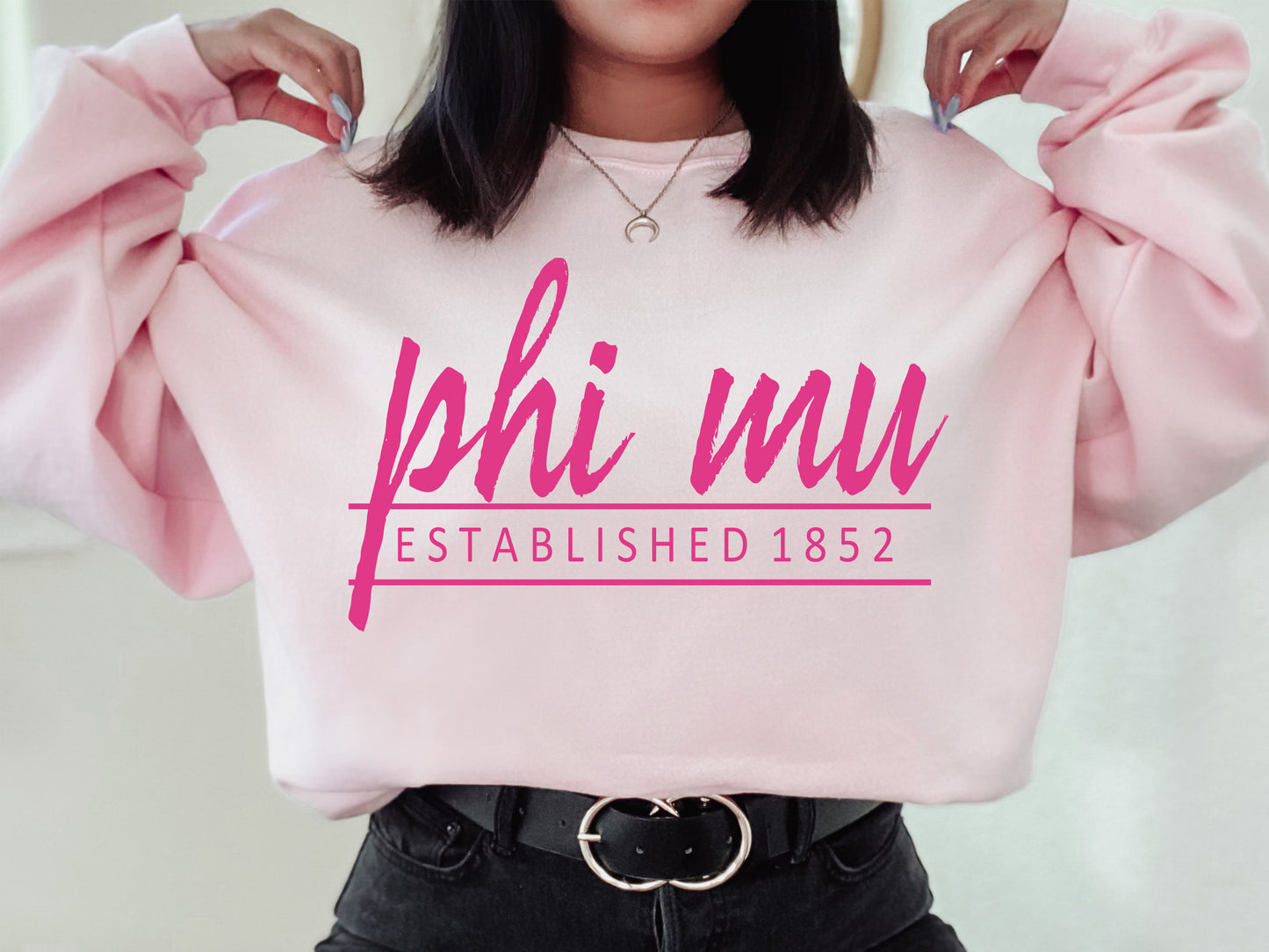 Phi Mu All Pink Sorority Sweatshirt _ 770g