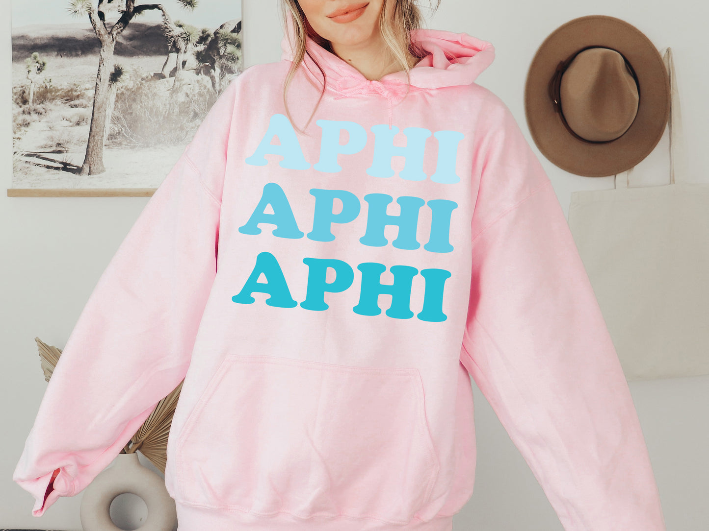 Alpha Phi Touch of Blue Sorority Hoodie _ 2582g