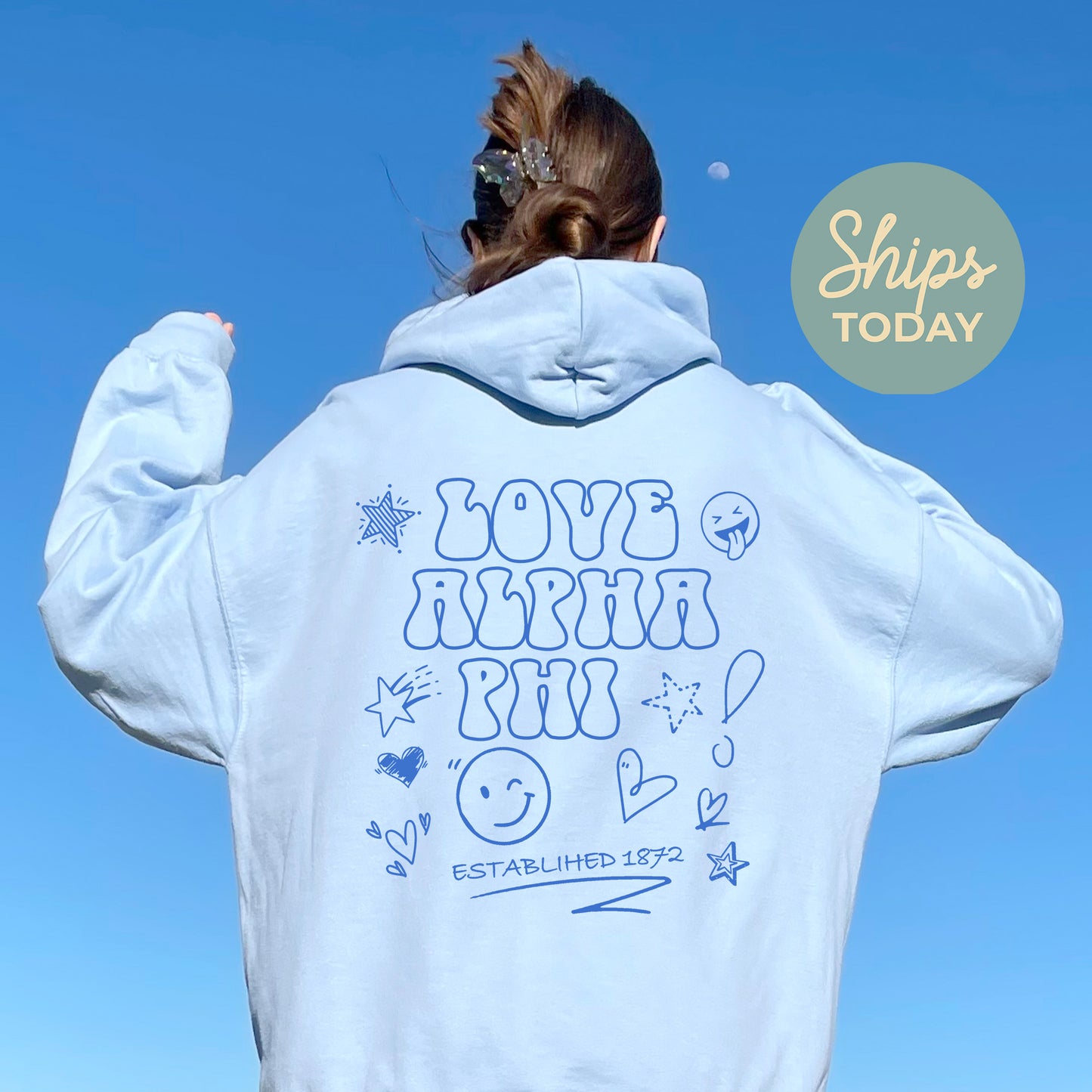 Alpha Phi Scribble Sorority Hoodie _ 35494g