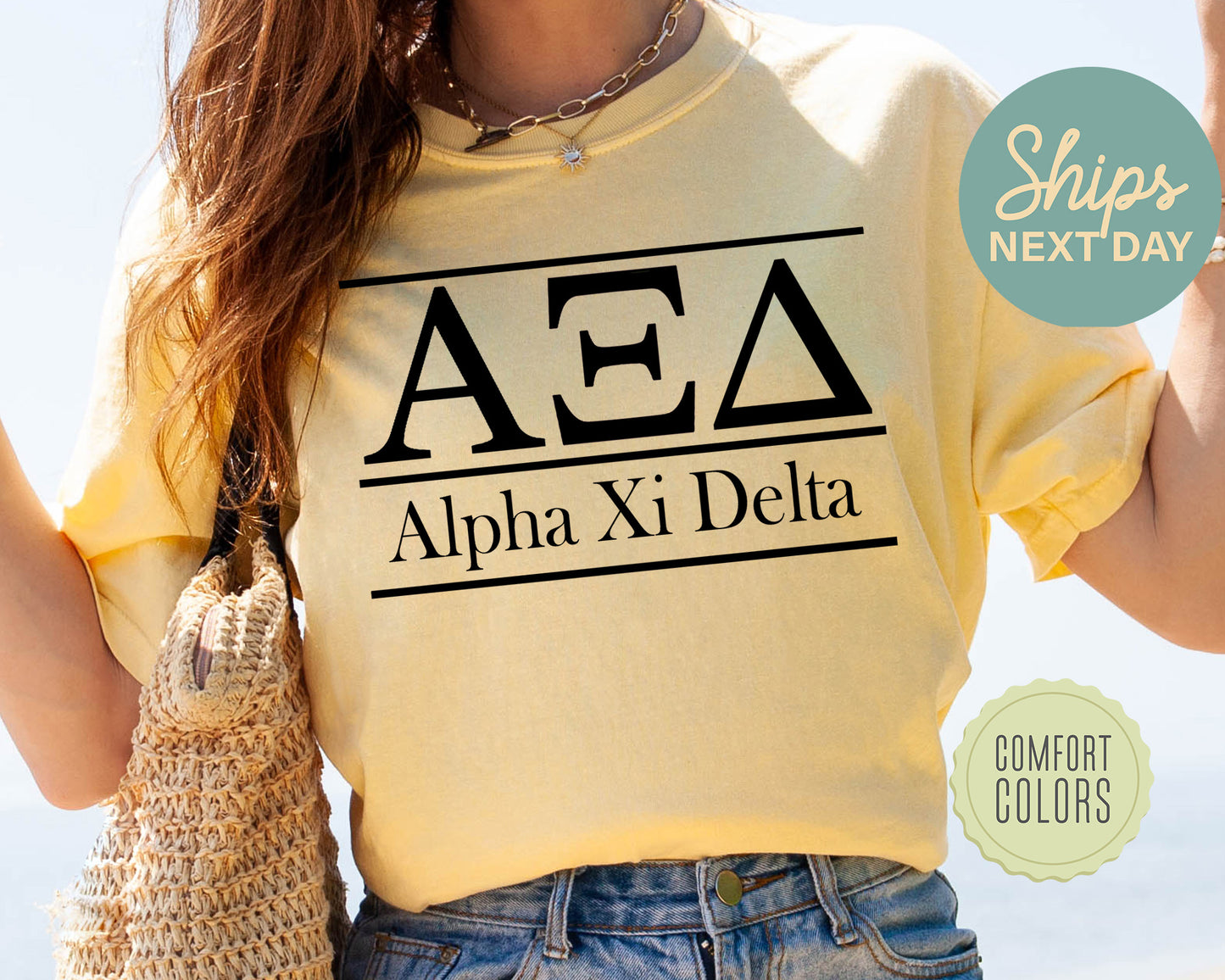 Alpha Xi Delta Bold Statement Comfort Colors Sorority T-shirt _ 292g