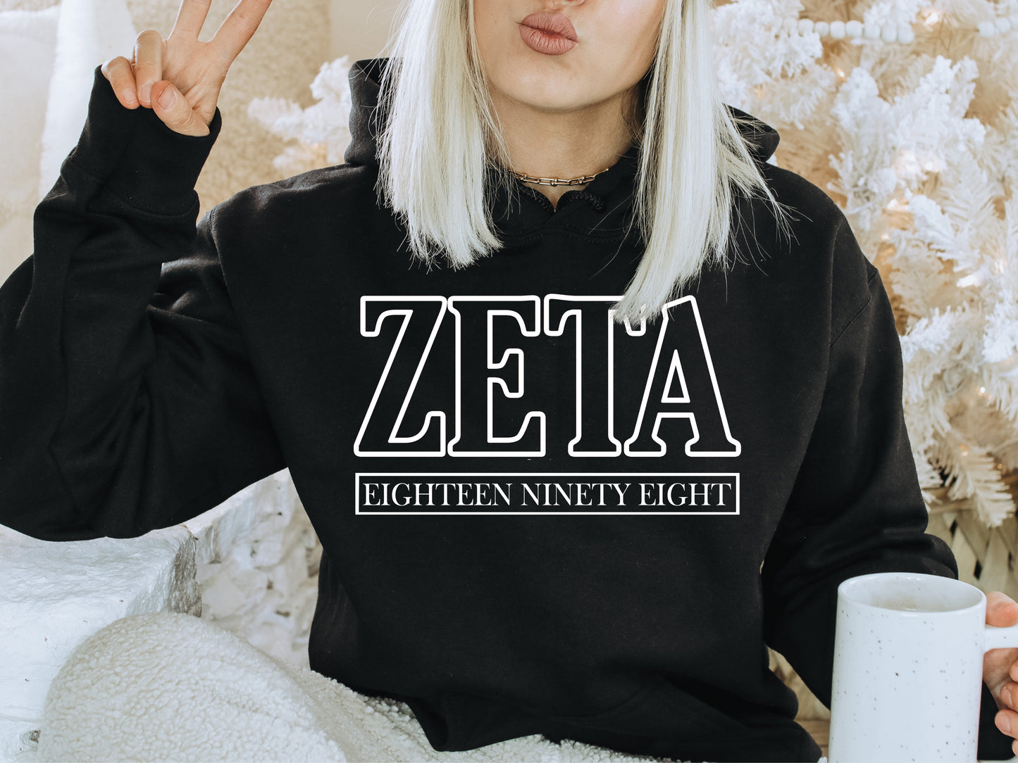 Theta Phi Alpha Stencil Stacked Sorority Hoodie _ 2158g