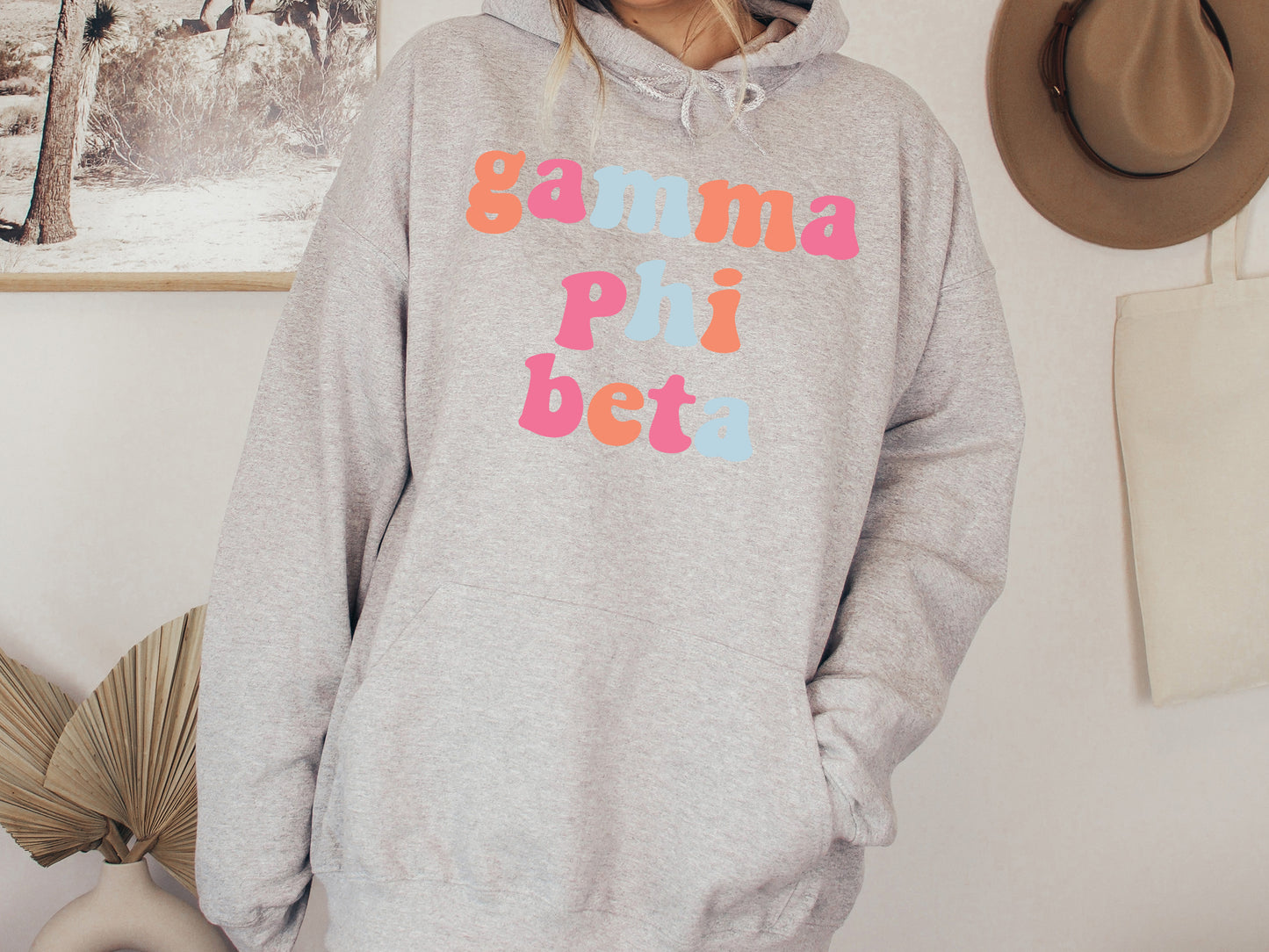 Gamma Phi Beta Vividly Vibrant Sorority Hoodie _ 3163g