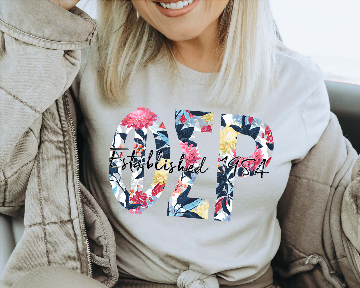 Phi Sigma Rho Floral Block Sorority T-shirt _ 3518g