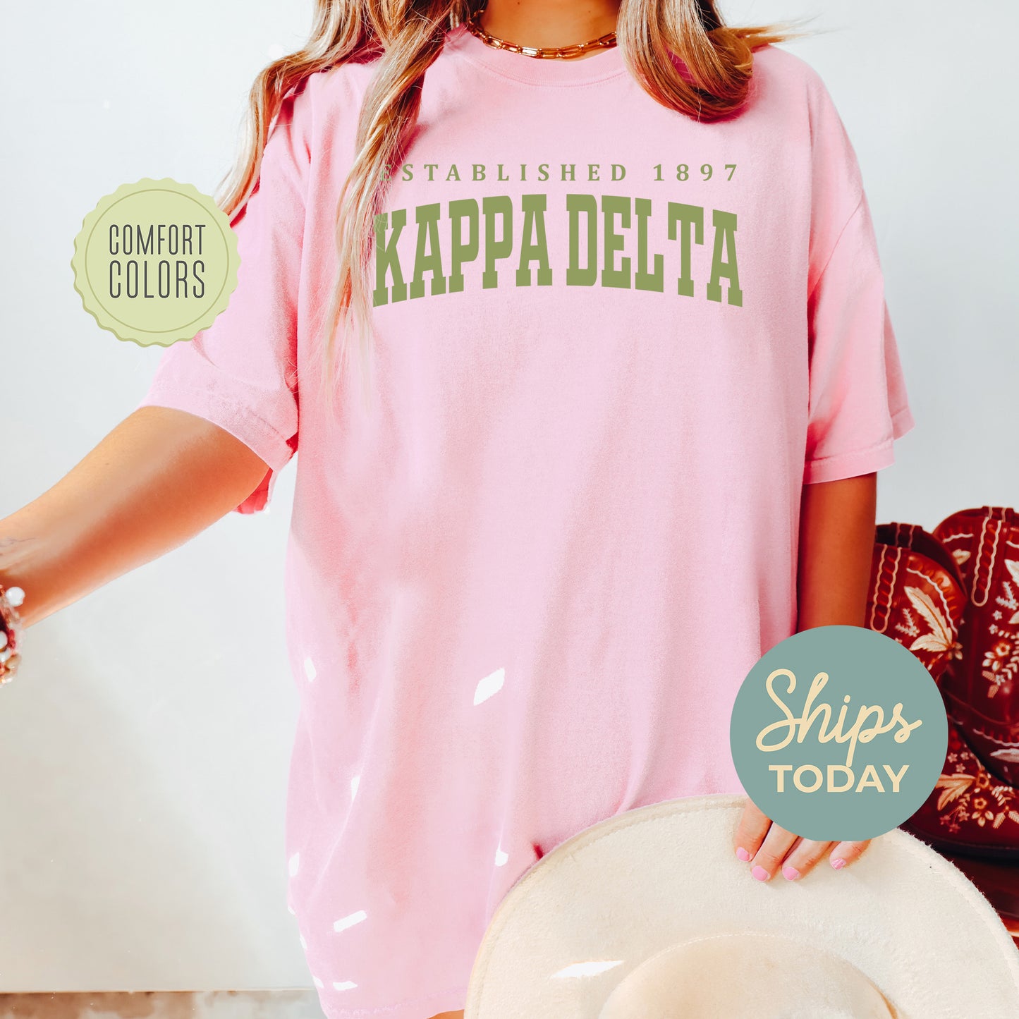 Kappa Delta Bold Letters Comfort Colors Sorority T-shirt _ 35136g