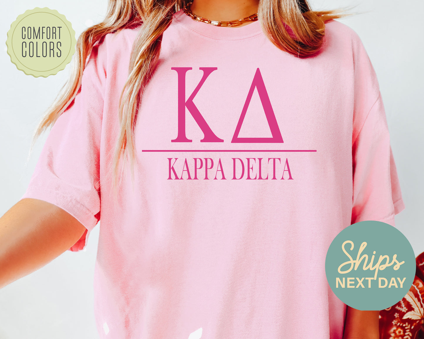 Kappa Delta Loud Letters Comfort Colors Sorority T-shirt _ 482g