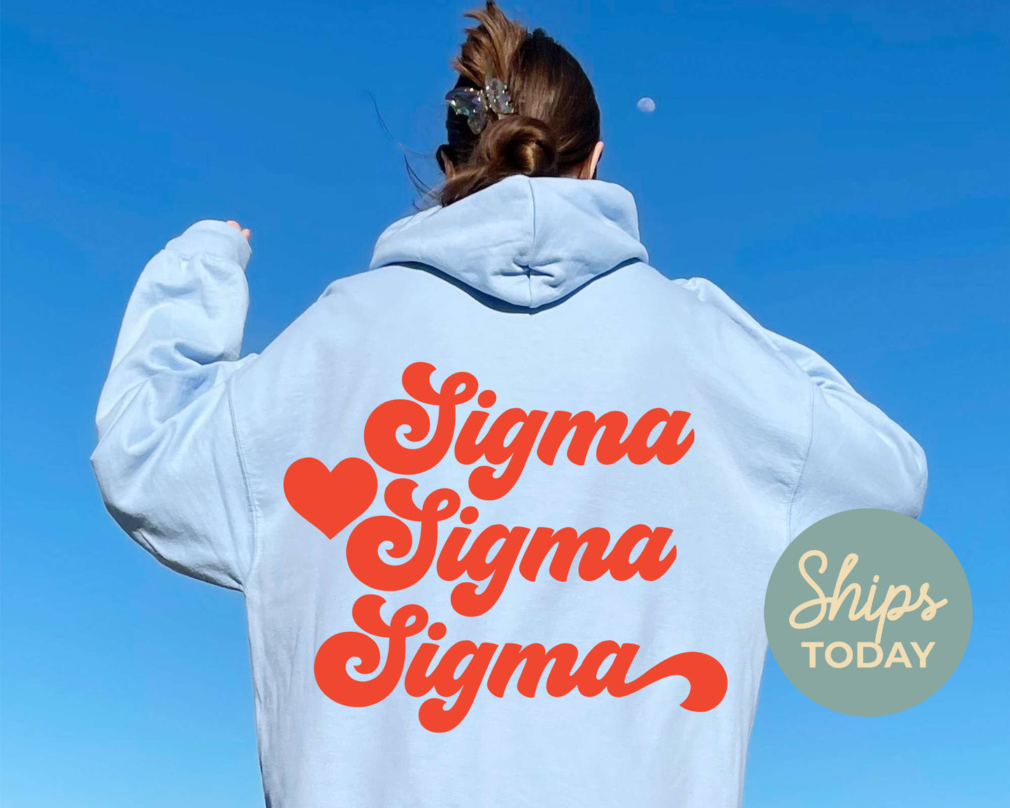 Sigma Sigma Sigma Red Heart Sorority Hoodie _ 33369g