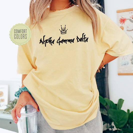 Alpha Gamma Delta Queen Comfort Colors Sorority T-shirt _ 2451g