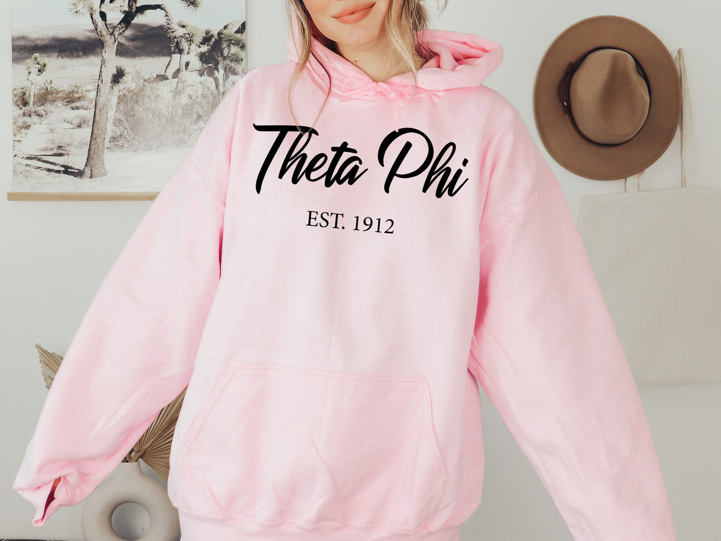 Theta Phi Alpha Black Flowy Sorority Hoodie _ 101g