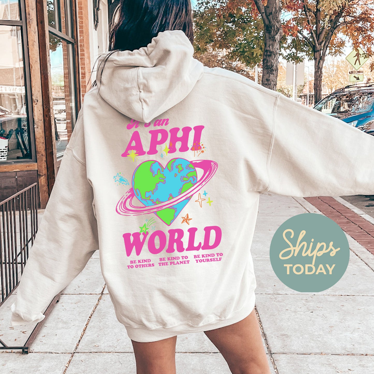 Alpha Phi Pink Planet Sorority Hoodie _ 34235g