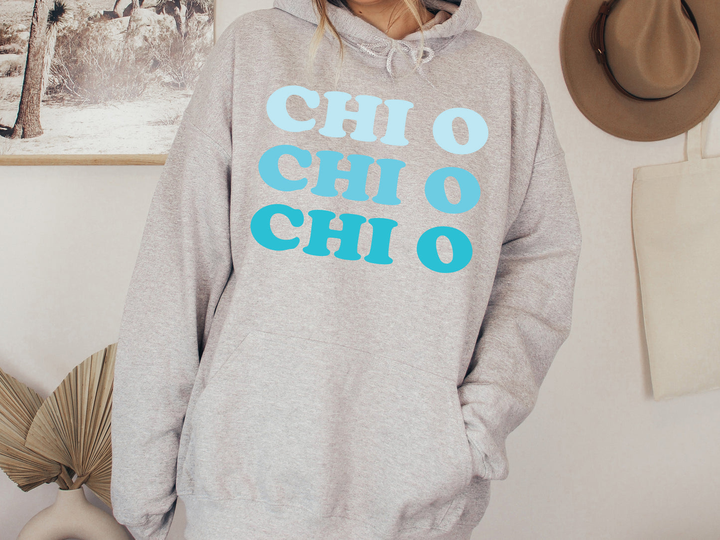 Chi Omega Touch of Blue Sorority Hoodie _ 2586g