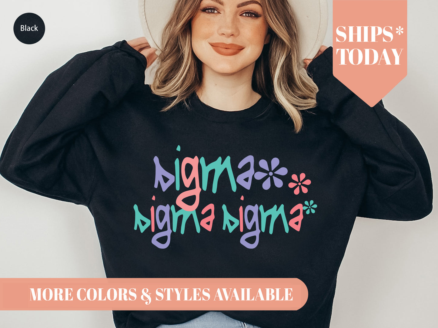 Sigma Sigma Sigma Colorful Floral Sorority Sweatshirt _ 2626g