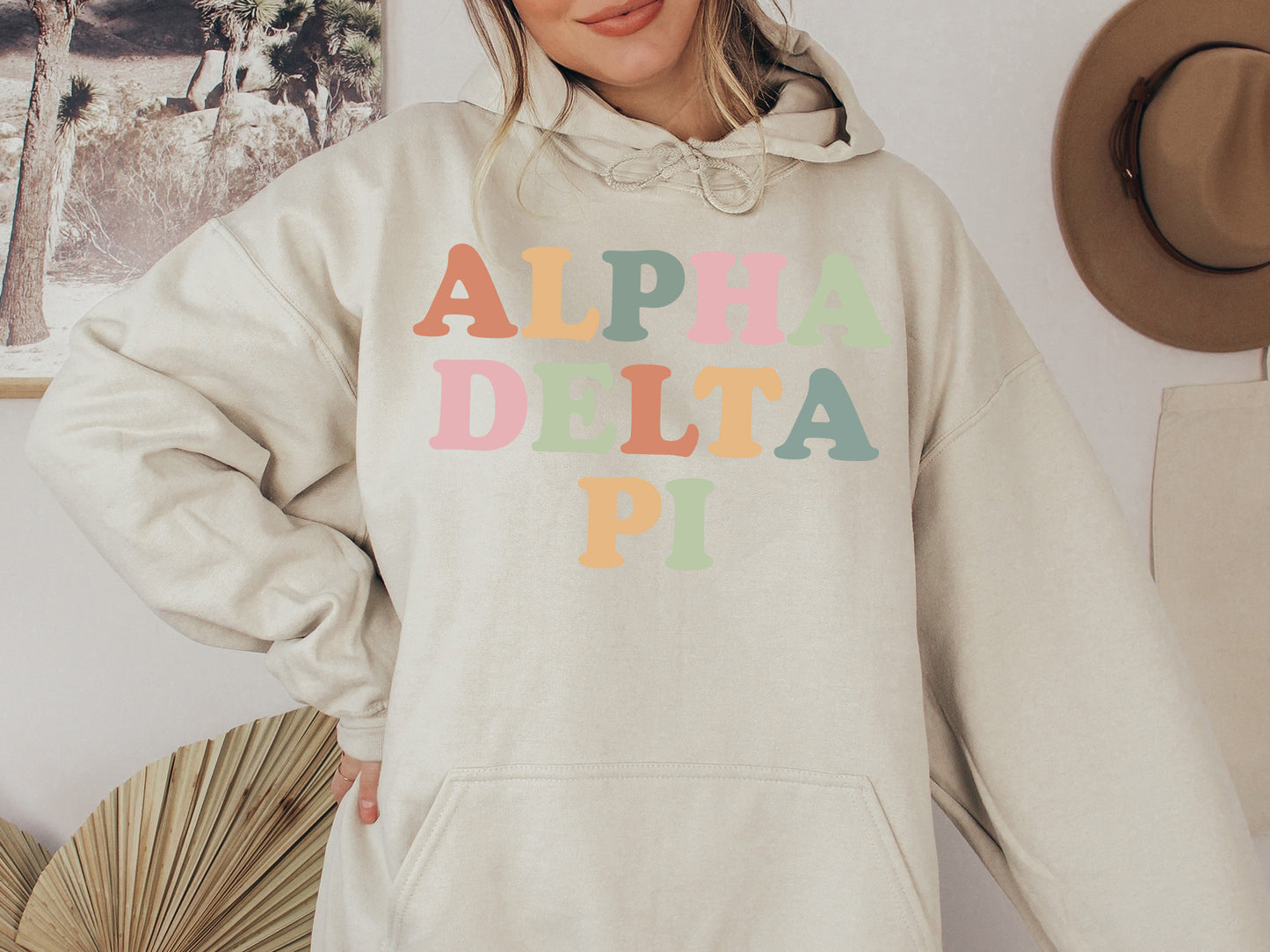 Alpha Delta Pi Bright and Proud Sorority Hoodie _ 415g