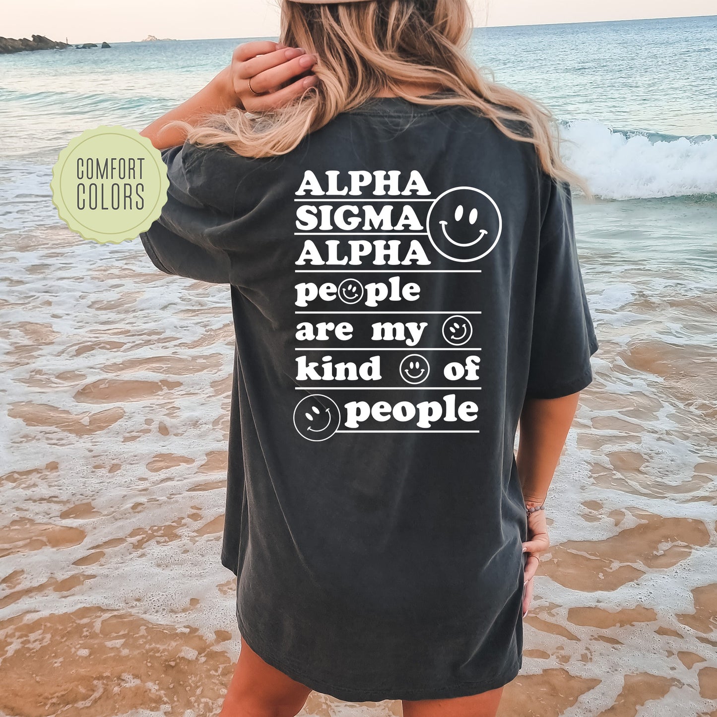 Alpha Sigma Alpha My Kind of People Comfort Colors Sorority T-shirt _ 33264g