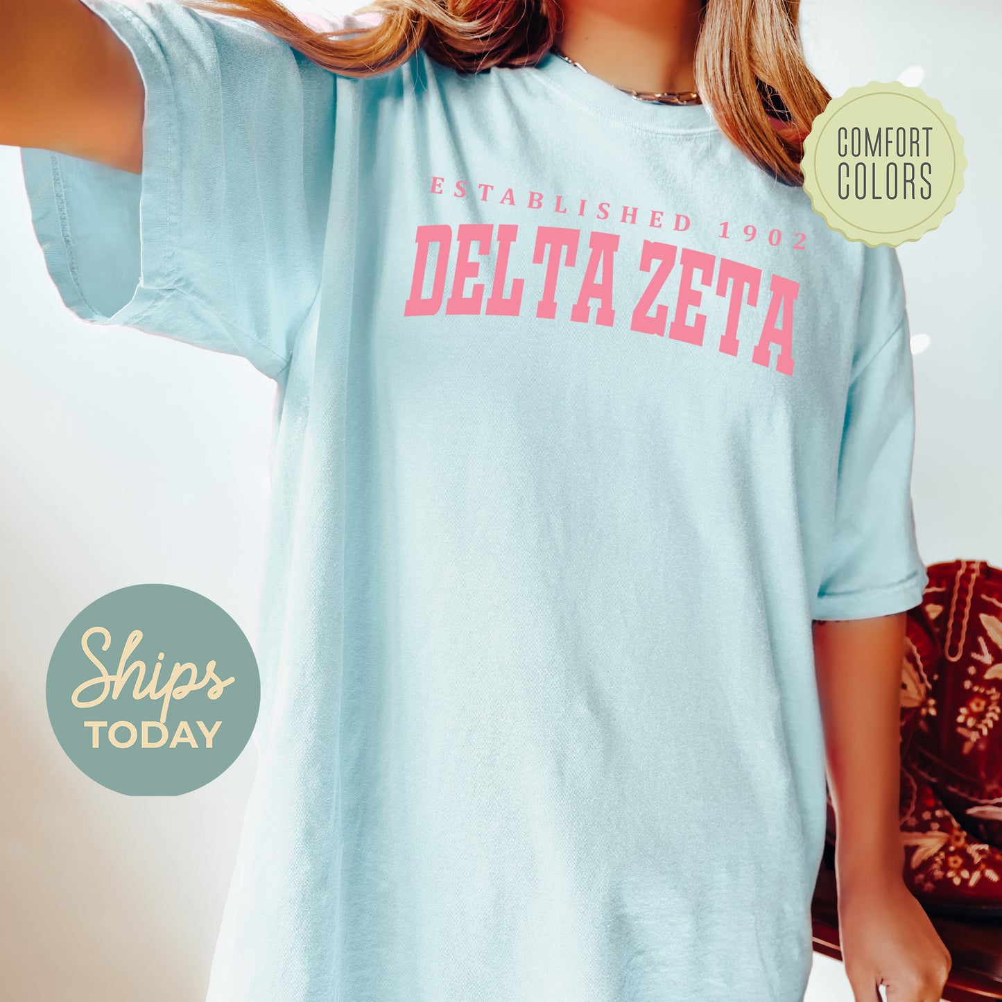 Delta Zeta Bold Letters Comfort Colors Sorority T-shirt _ 35133g