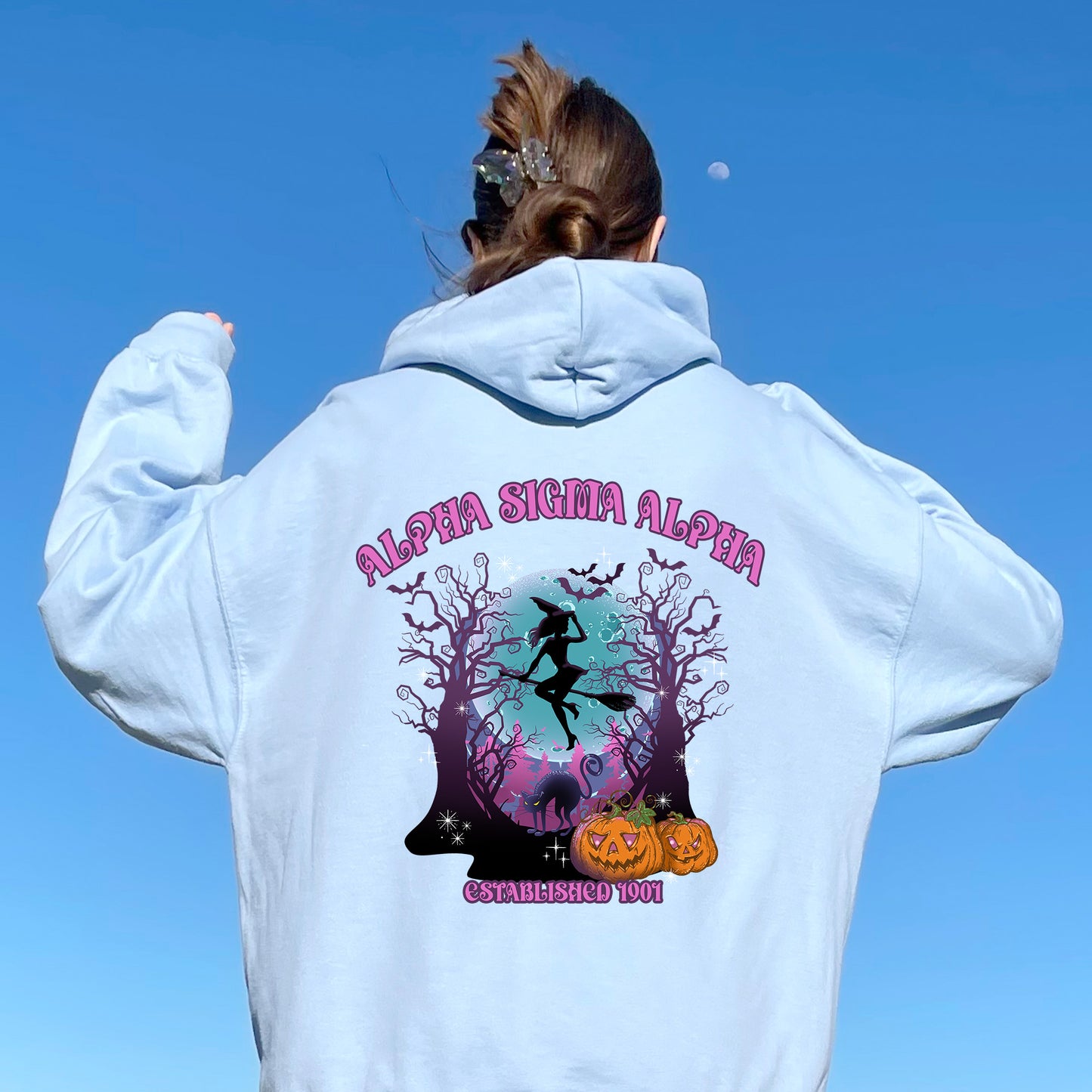 Alpha Sigma Alpha Halloween Witch Sorority Hoodie _ 36232g