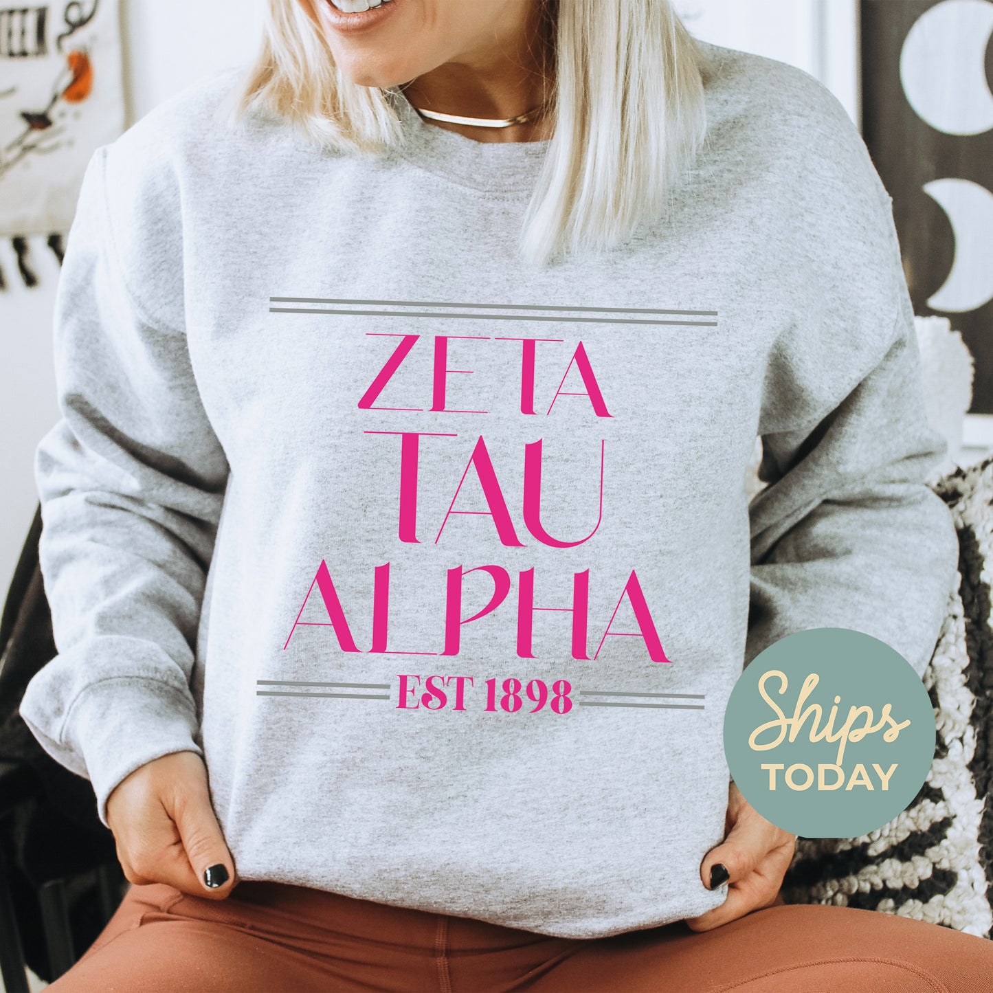 Zeta Tau Alpha Greek Harmony Sorority Sweatshirt _ 34989g