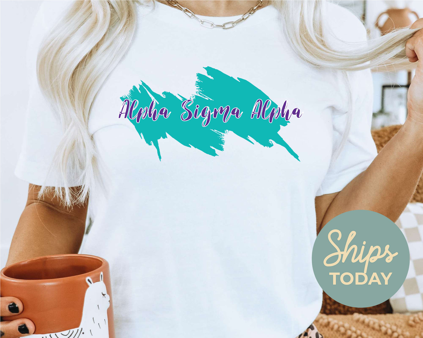 Alpha Sigma Alpha Paint Party Sorority T-shirt _ 4478g