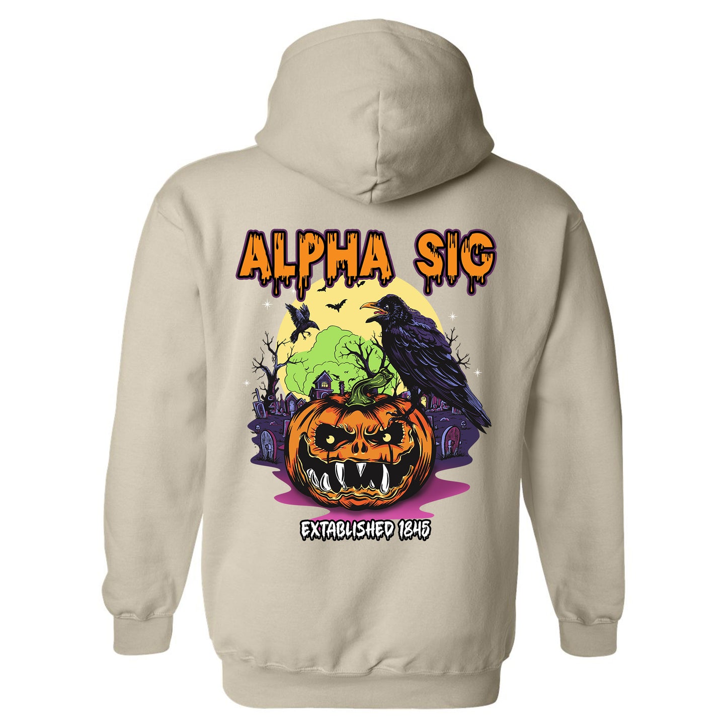Alpha Sigma Phi Halloween Bats Fraternity Hoodie _ 36254g
