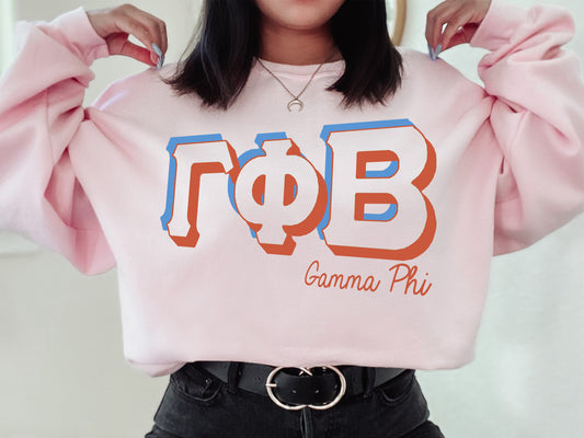 Gamma Phi Beta American Colored Sorority Sweatshirt _ 40g