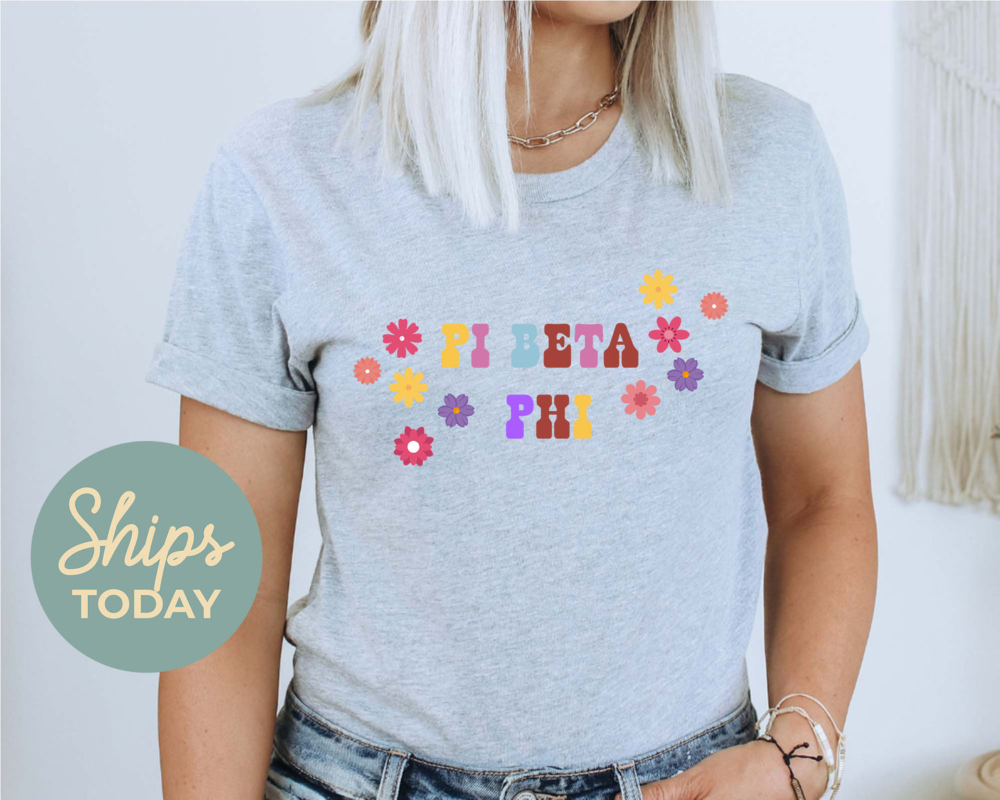 Pi Beta Phi Splash of Color Sorority T-shirt_ 3195g