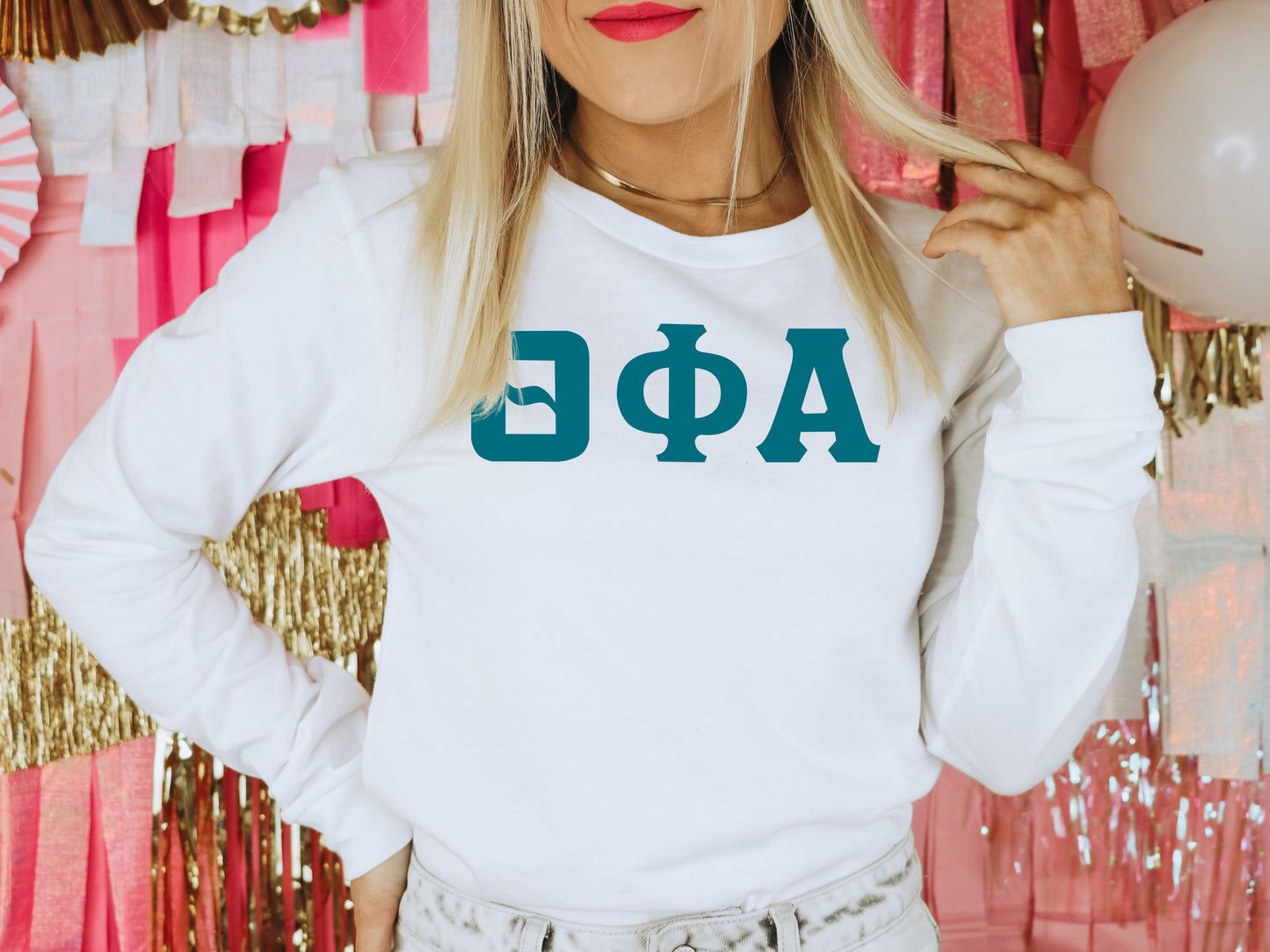 Theta Phi Alpha Back to the Basics Sorority Long Sleeve T-shirt _ 646g