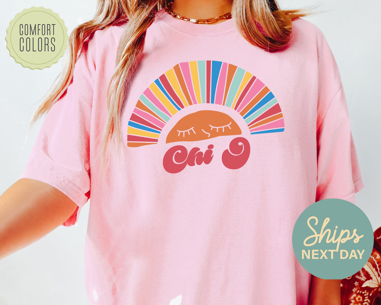 Chi Omega Sunshine Comfort Colors Sorority T-shirt _ 3316g