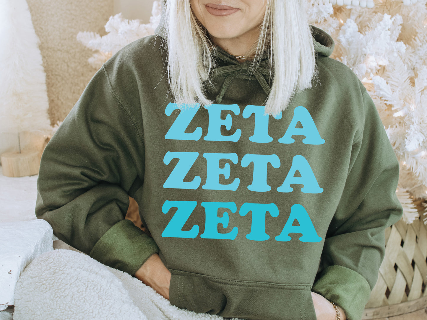 Zeta Tau Alpha Touch of Blue Sorority Hoodie _ 2602g