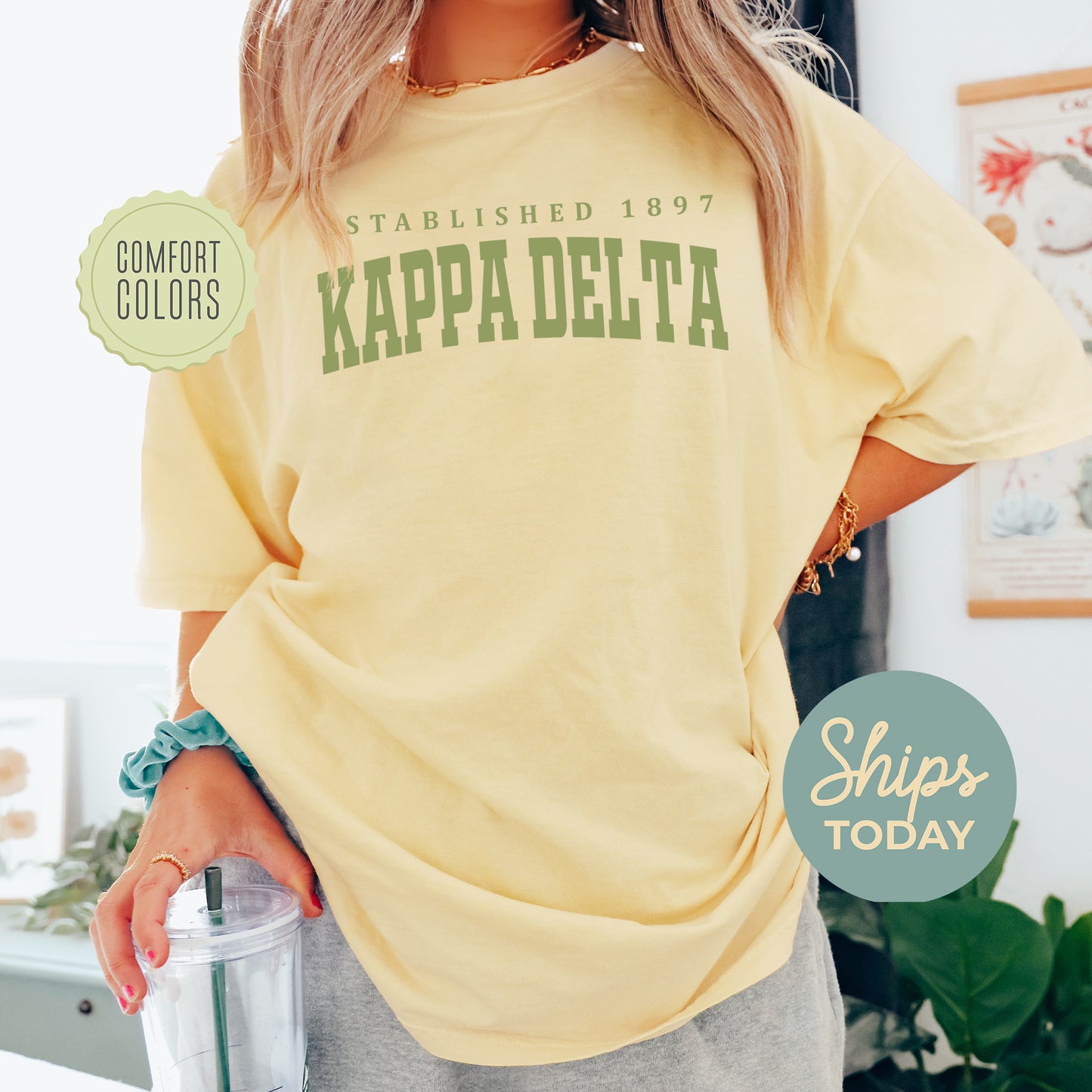 Kappa Delta Bold Letters Comfort Colors Sorority T-shirt _ 35136g