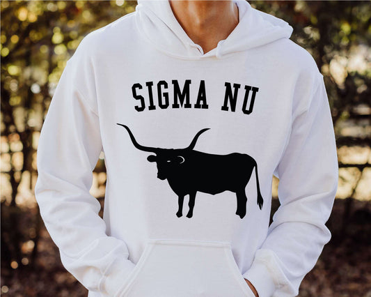 Sigma Nu Long Horn Fraternity Hoodie _ 1547g