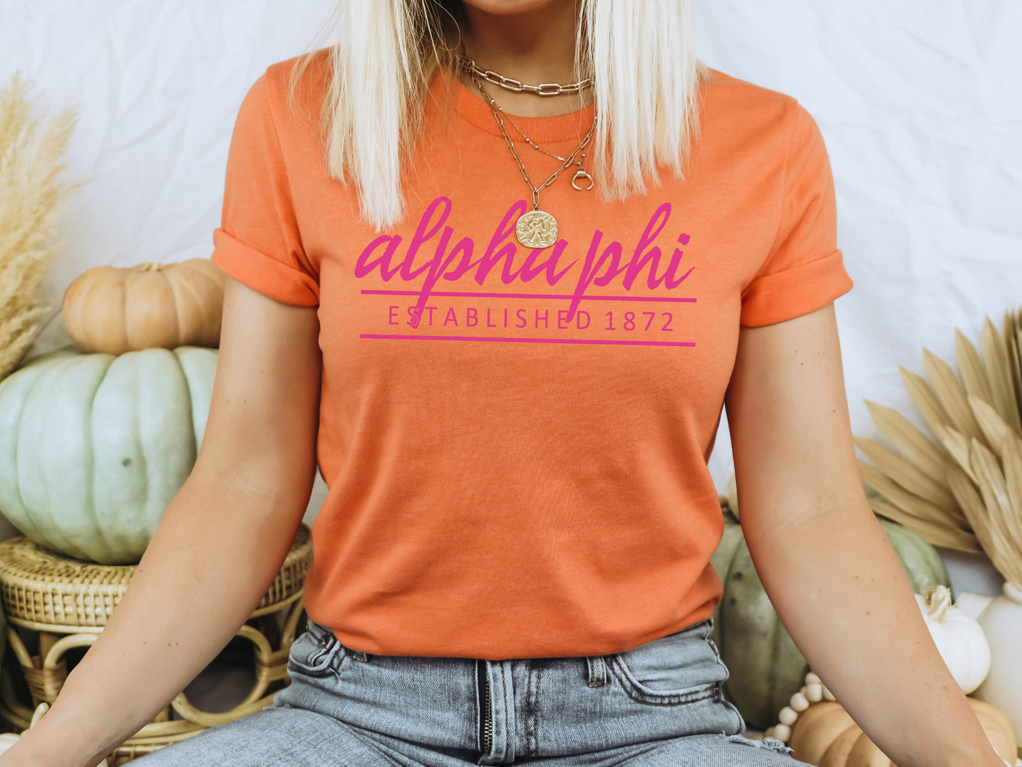 Alpha Phi All Pink Sorority T-shirt _  757g