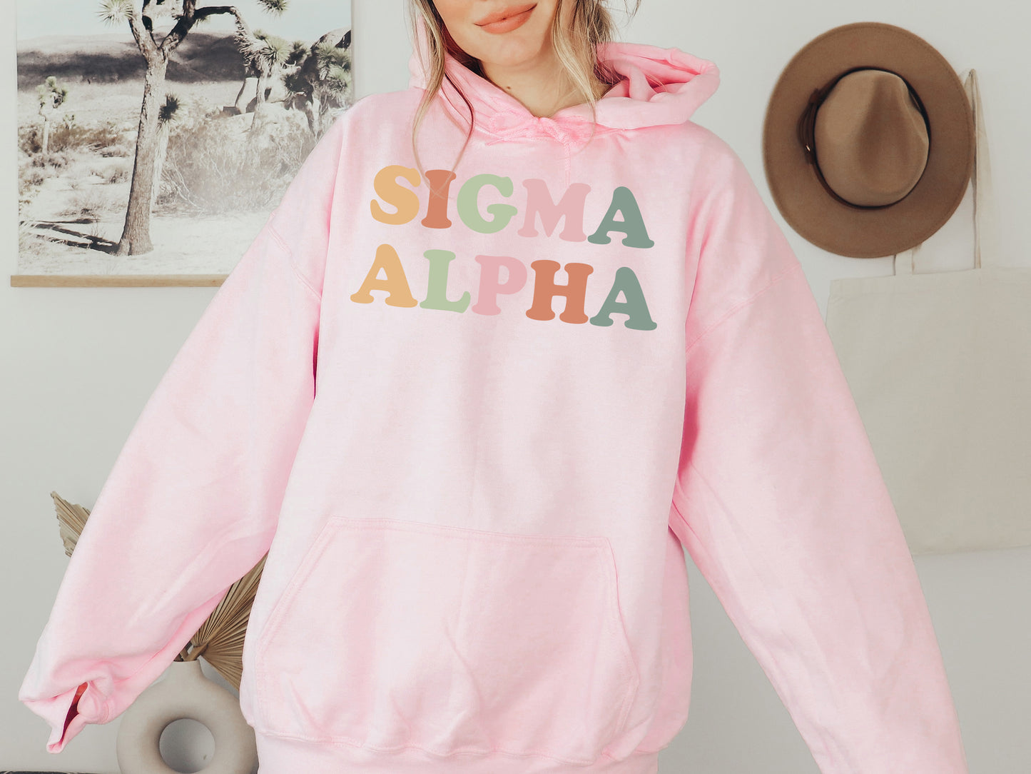 Sigma Alpha Bright and Colorful Sorority Hoodie _ 3478g