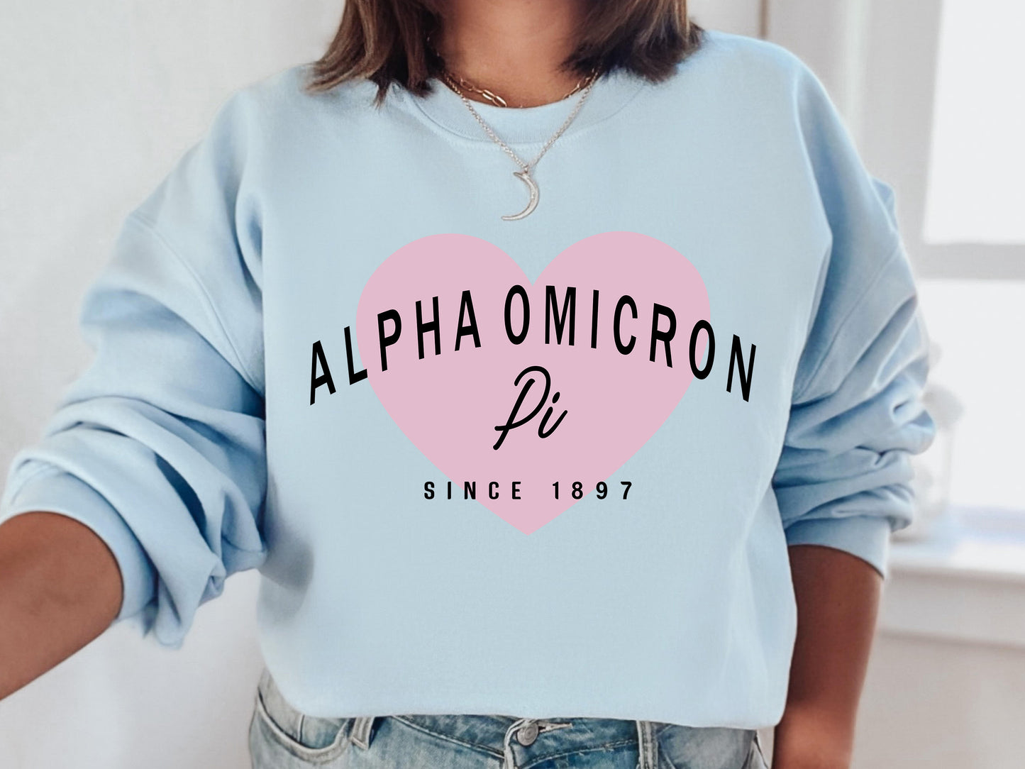 Alpha Omicron Pi Pretty in Pink Sorority Sweatshirt _ 444g