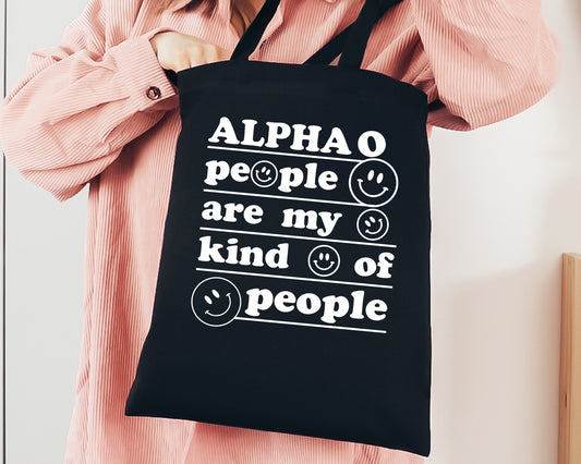 Alpha Omicron Pi My Kind of People Sorority Tote Bag _ 34760g