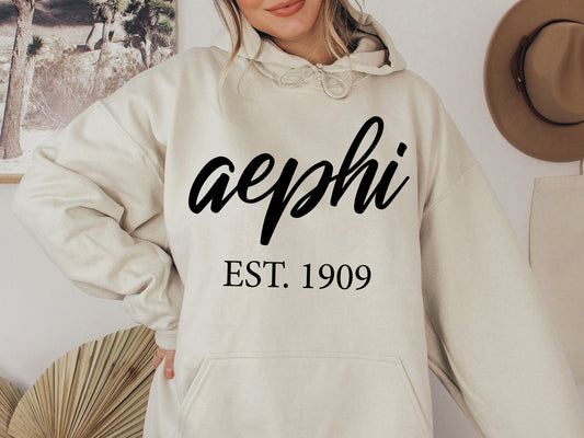 Alpha Epsilon Phi Black Flowy Sorority Hoodie _ 79g