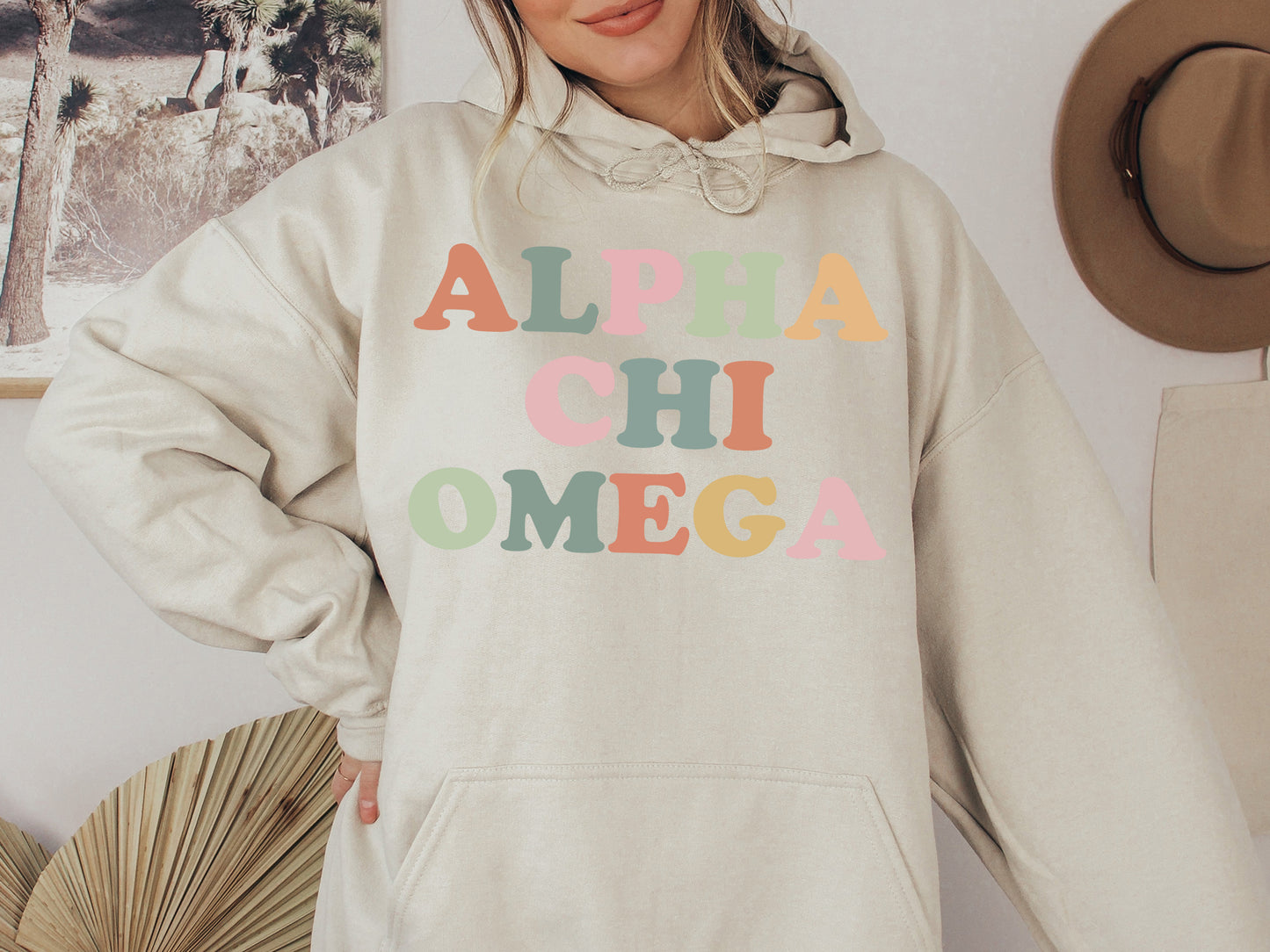Alpha Chi Omega Bright and Proud Sorority Hoodie _ 414g