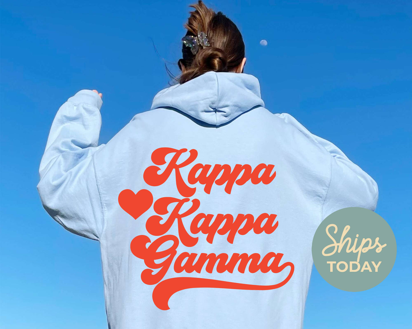 Kappa Kappa Gamma Red Heart Sorority Hoodie _ 33363g