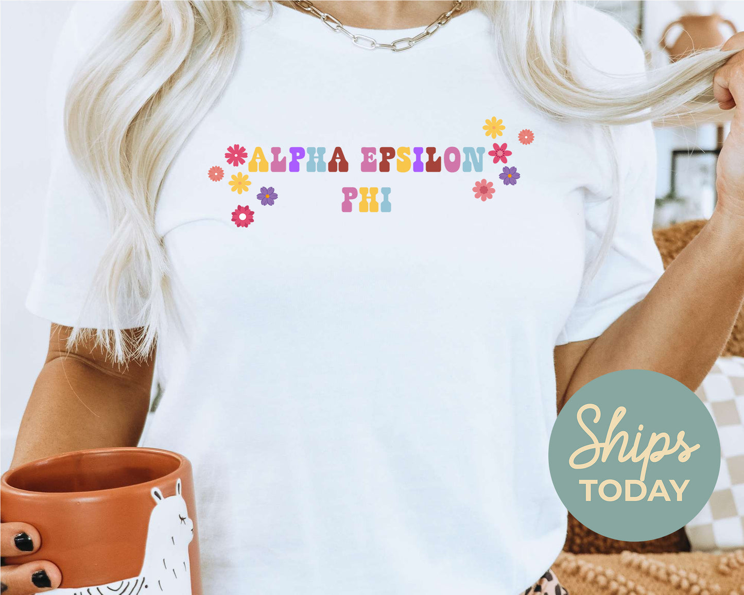 Alpha Epsilon Phi Splash of Color Sorority T-shirt _ 3177g