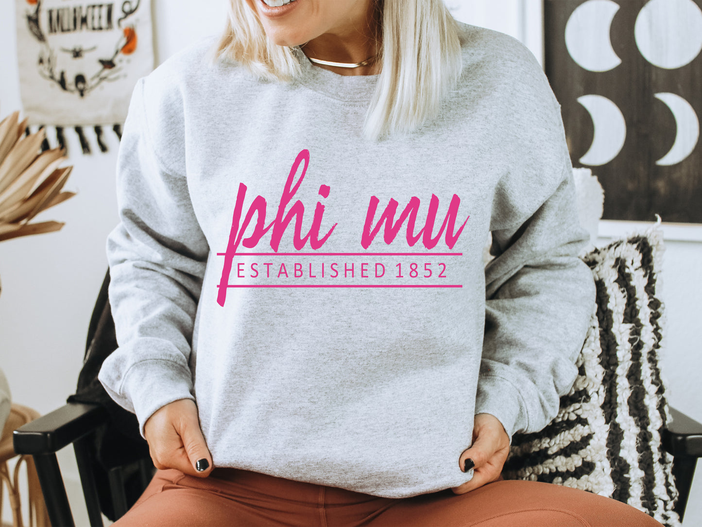 Phi Mu All Pink Sorority Sweatshirt _ 770g