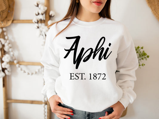 Alpha Phi Black Flowy Sorority Sweatshirt _ 82g