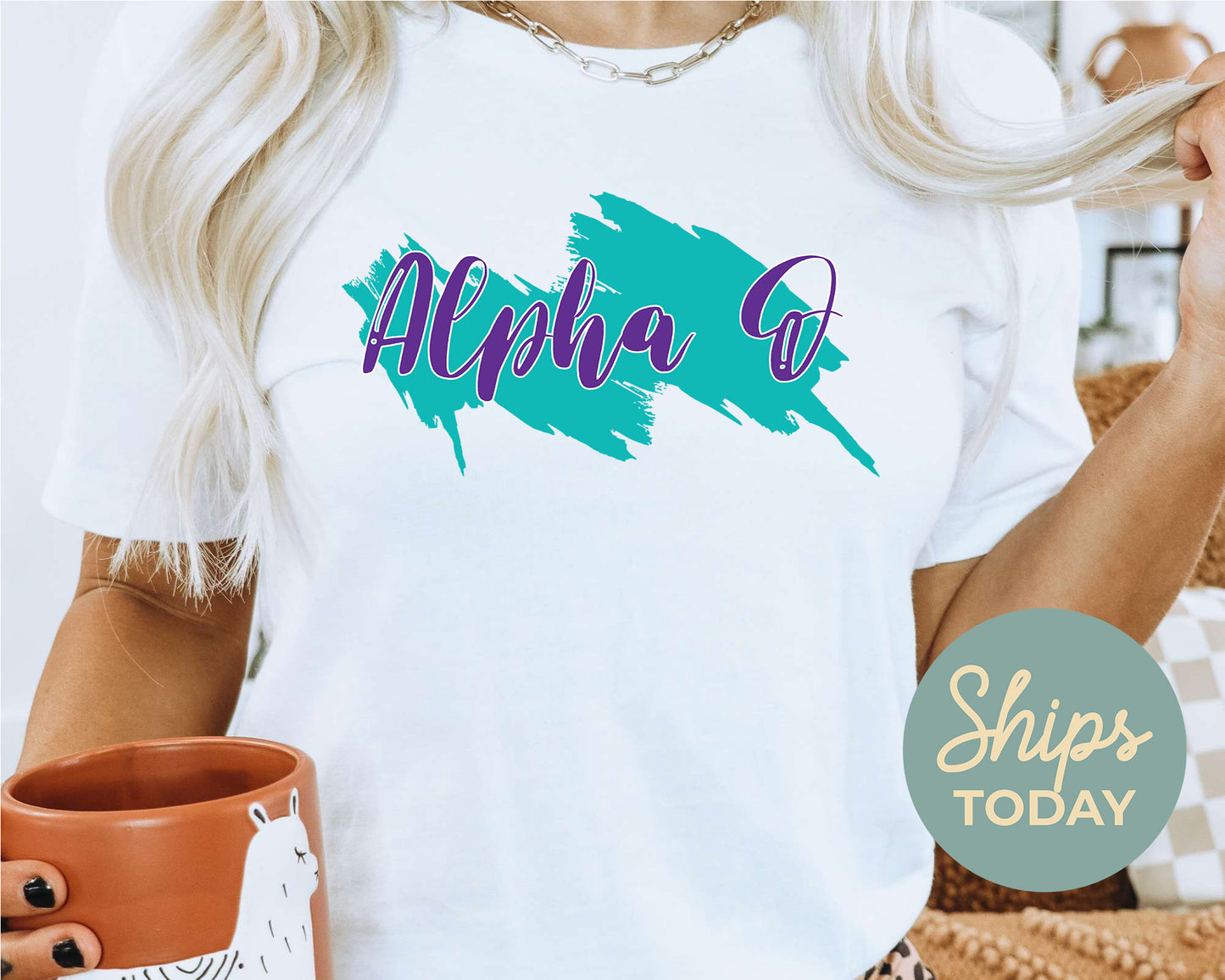 Alpha Omicron Pi Paint Party Sorority T-shirt _ 4476g