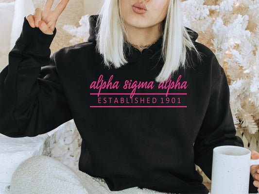 Alpha Sigma Alpha All Pink Sorority Hoodie _ 758g