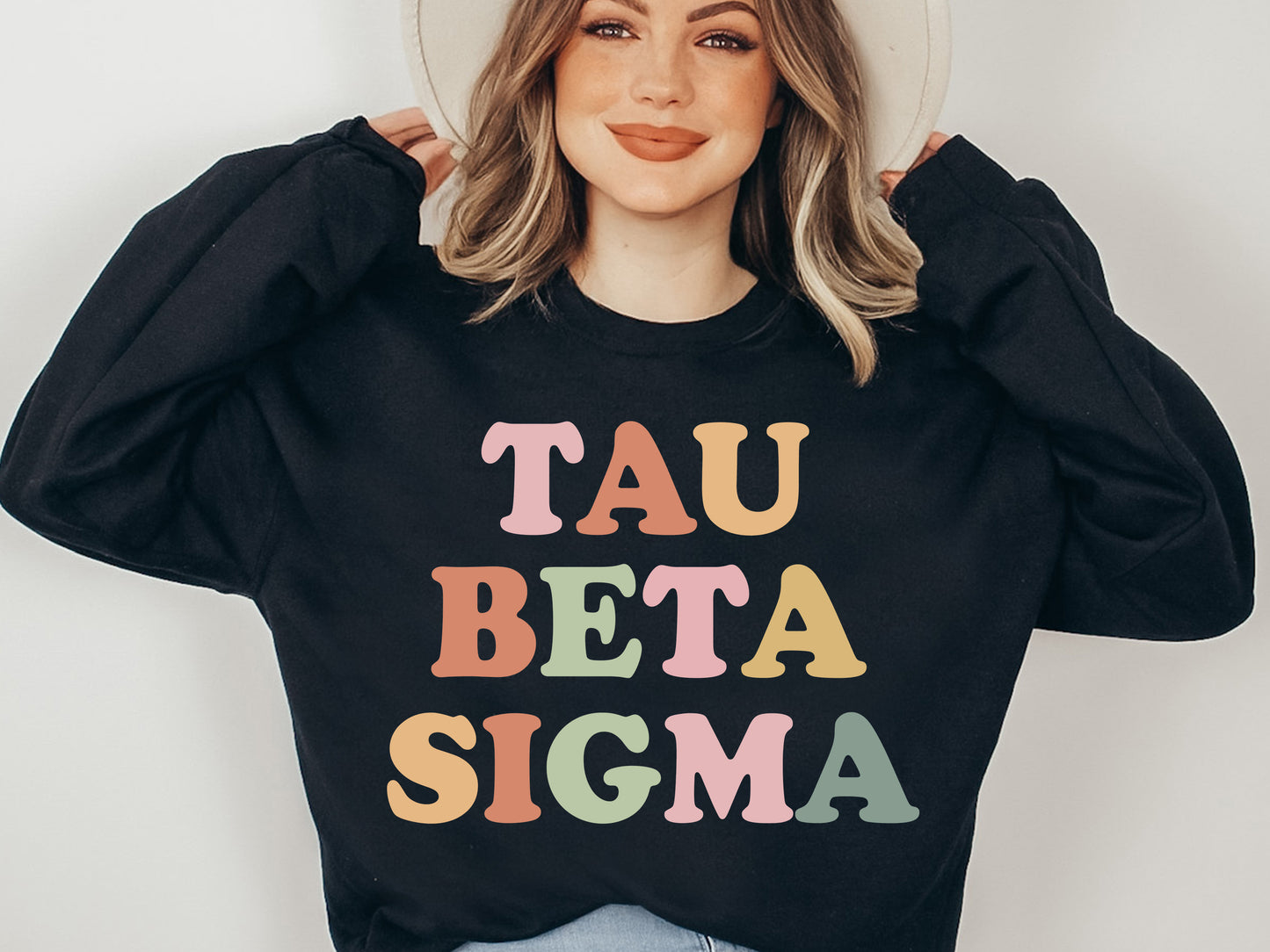 Tau Beta Sigma Bright and Colorful Sorority Sweatshirt _ 3481g