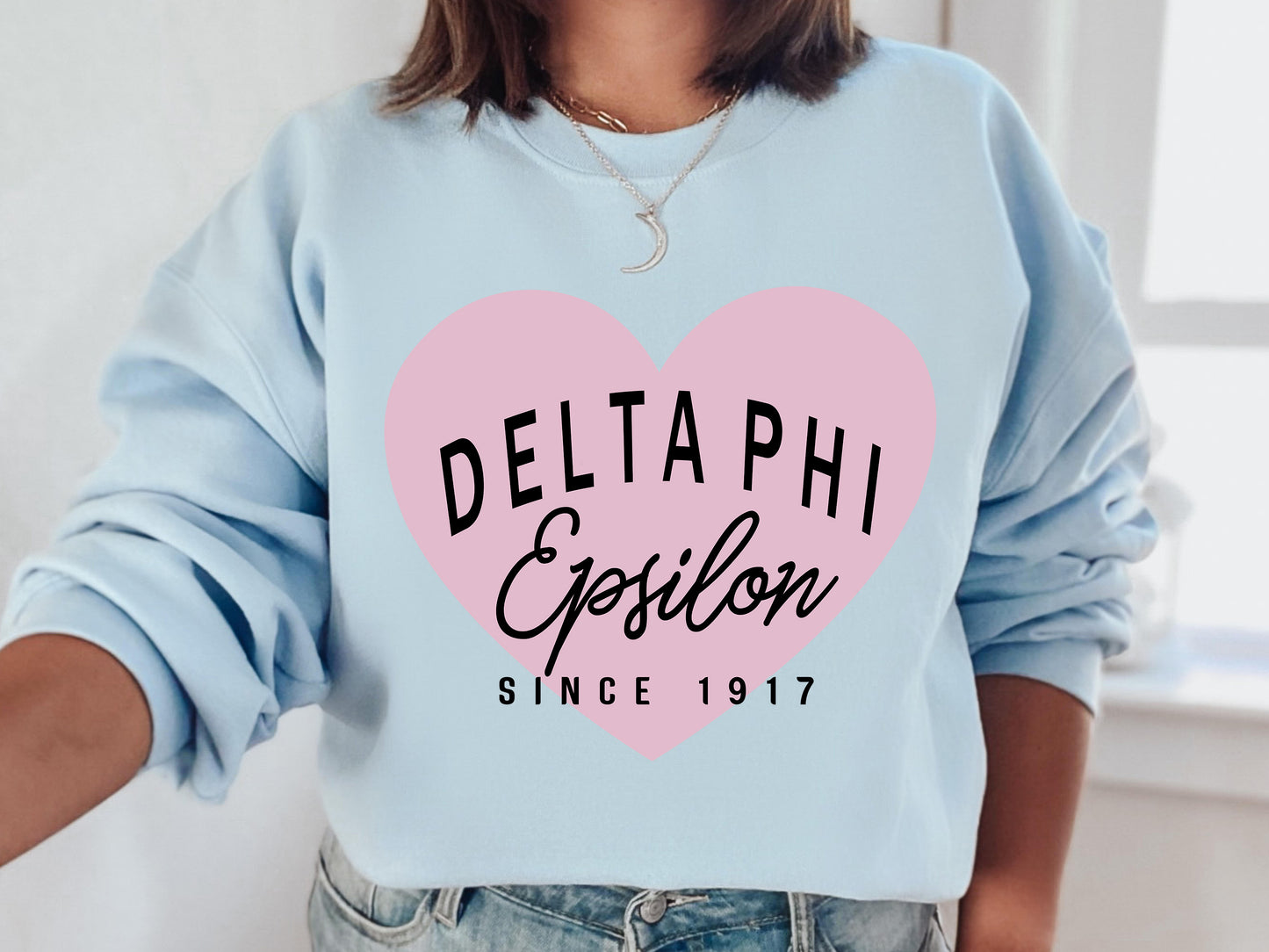 Delta Phi Epsilon Pretty in Pink Sorority Sweatshirt _ 452g