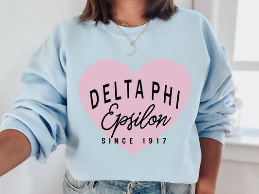 Delta Phi Epsilon Pretty in Pink Sorority Sweatshirt _ 452g