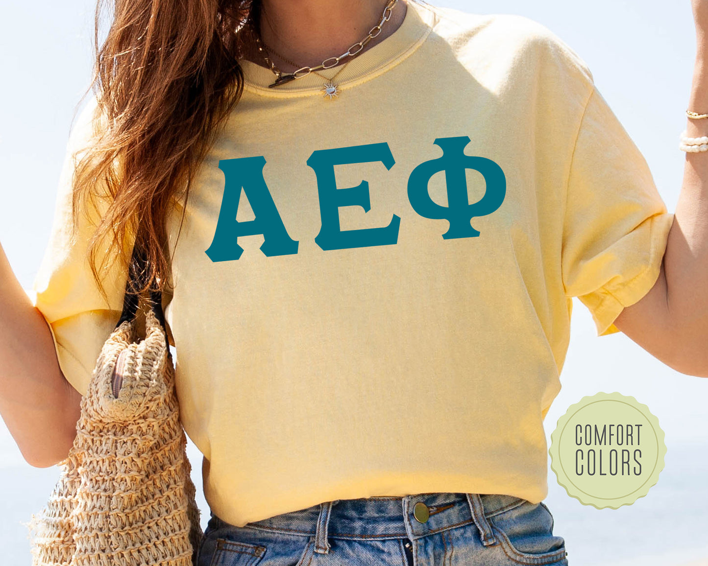 Alpha Epsilon Phi Back to the Basics Comfort Colors Sorority T-shirt _ 624g