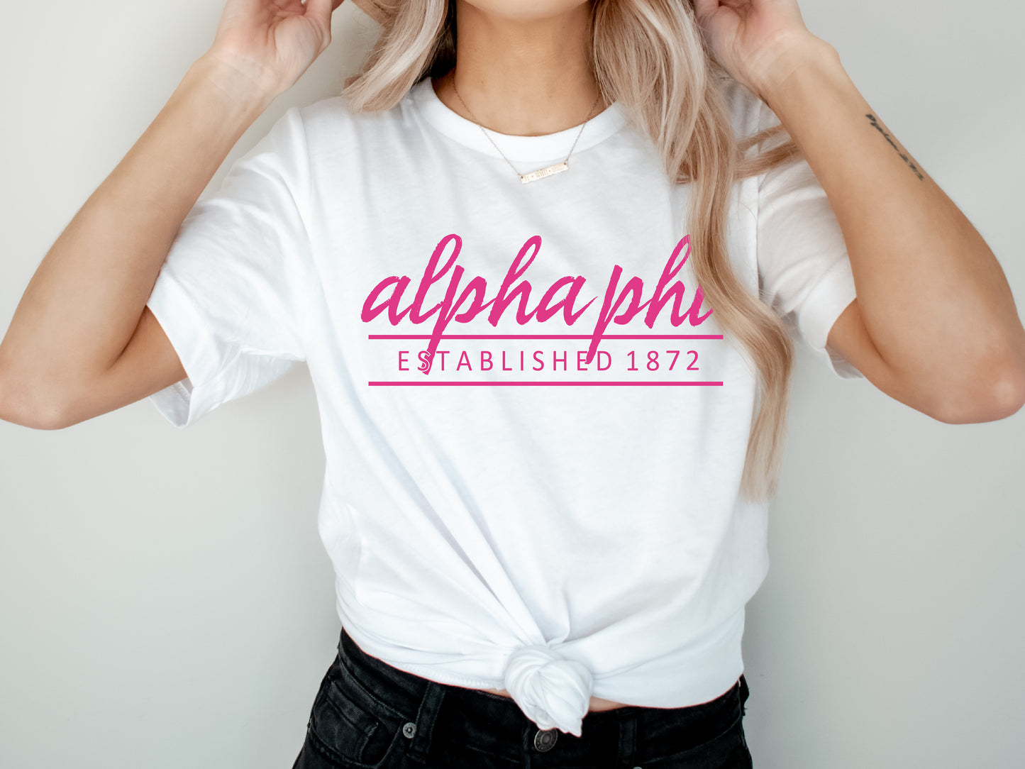 Alpha Phi All Pink Sorority T-shirt _  757g