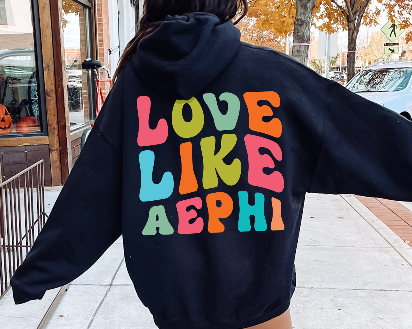 Alpha Epsilon Phi Blissful and Vibrant Sorority Hoodie _ 33156g