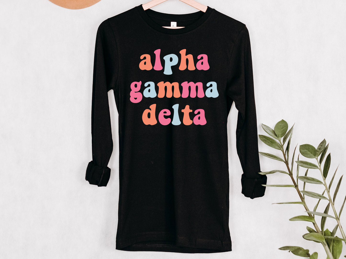 Alpha Gamma Delta Vividly Vibrant Sorority Long Sleeve T-shirt _ 3152g