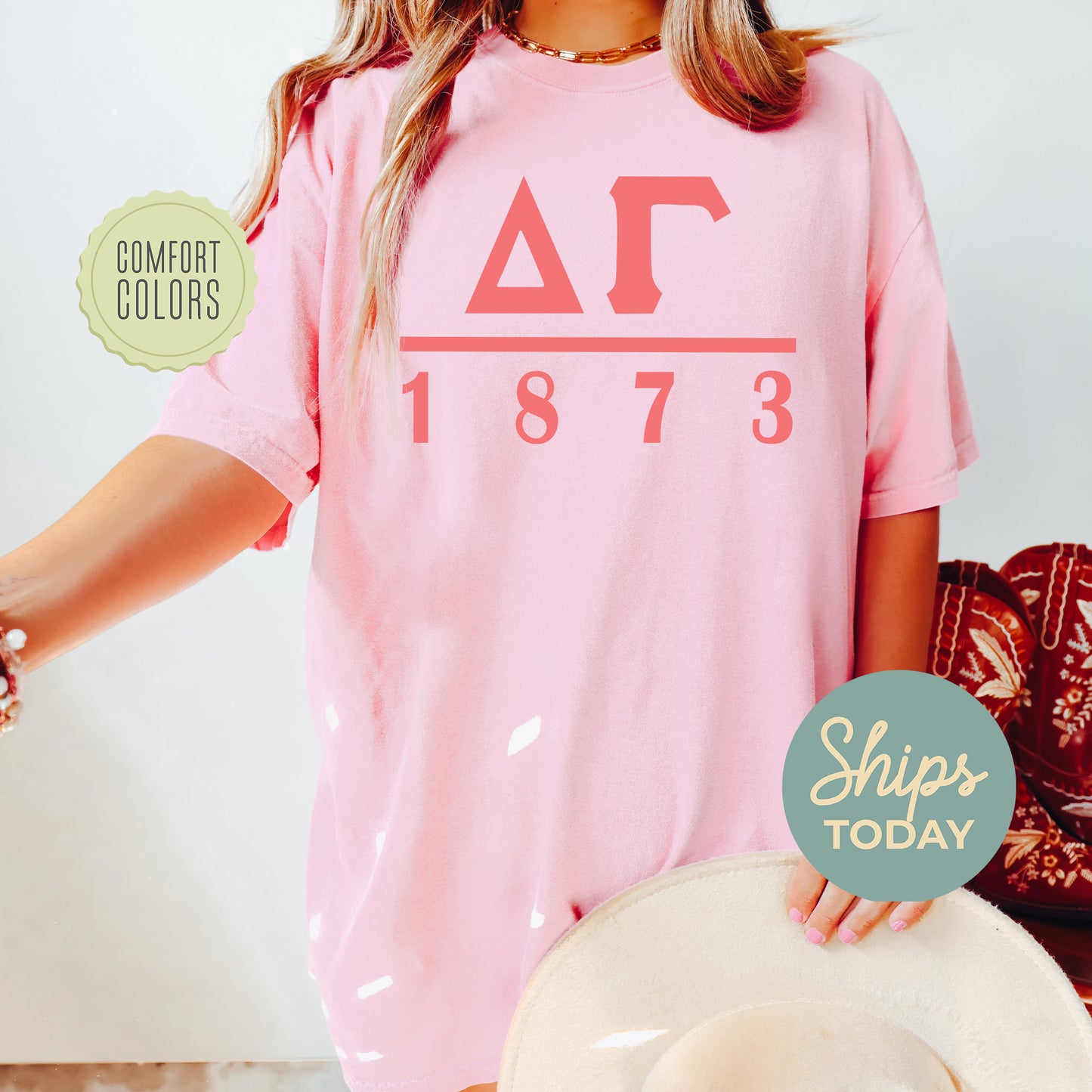Delta Gamma Monochromatic Comfort Colors Sorority T-shirt _ 30854g