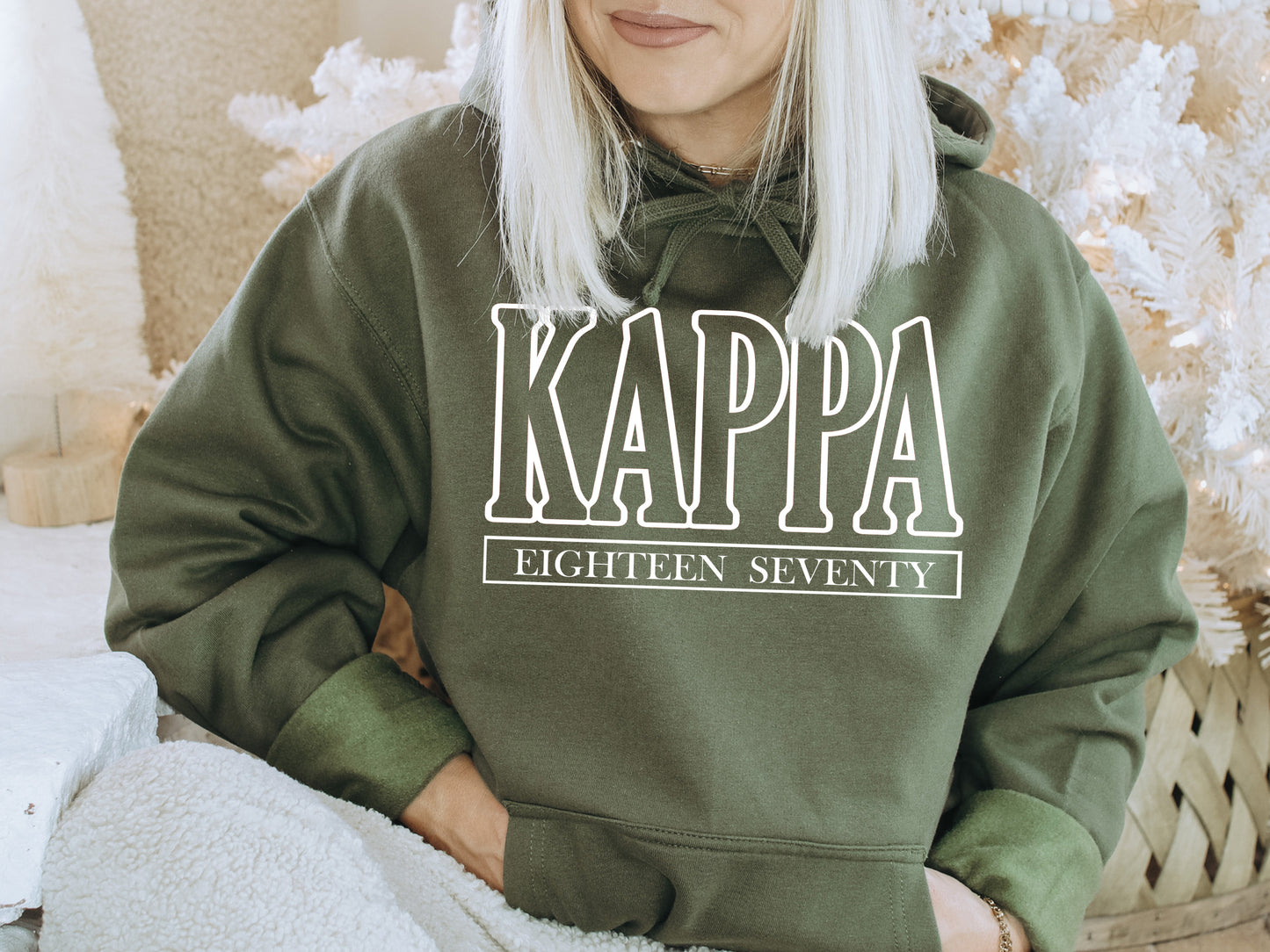 Kappa Kappa Gamma Stencil Stacked Sorority Hoodie _ 2151g